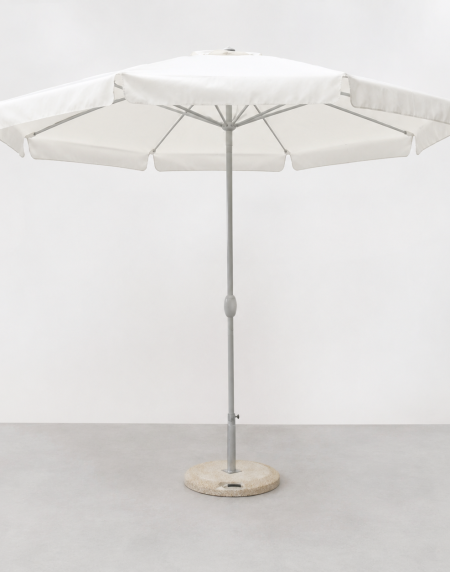 chapeu-de-sol-branco-com-base-pedra