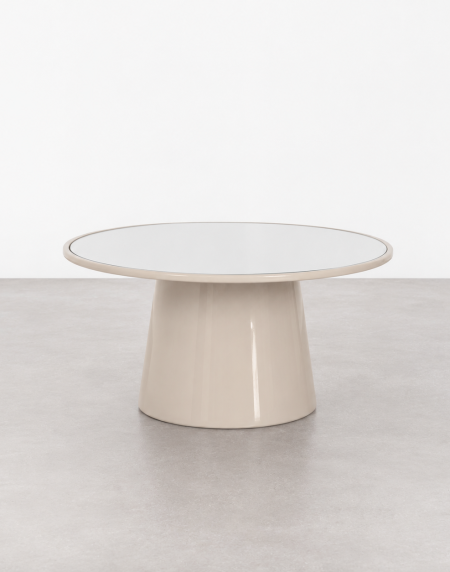 mesa apoio redonda espelhada